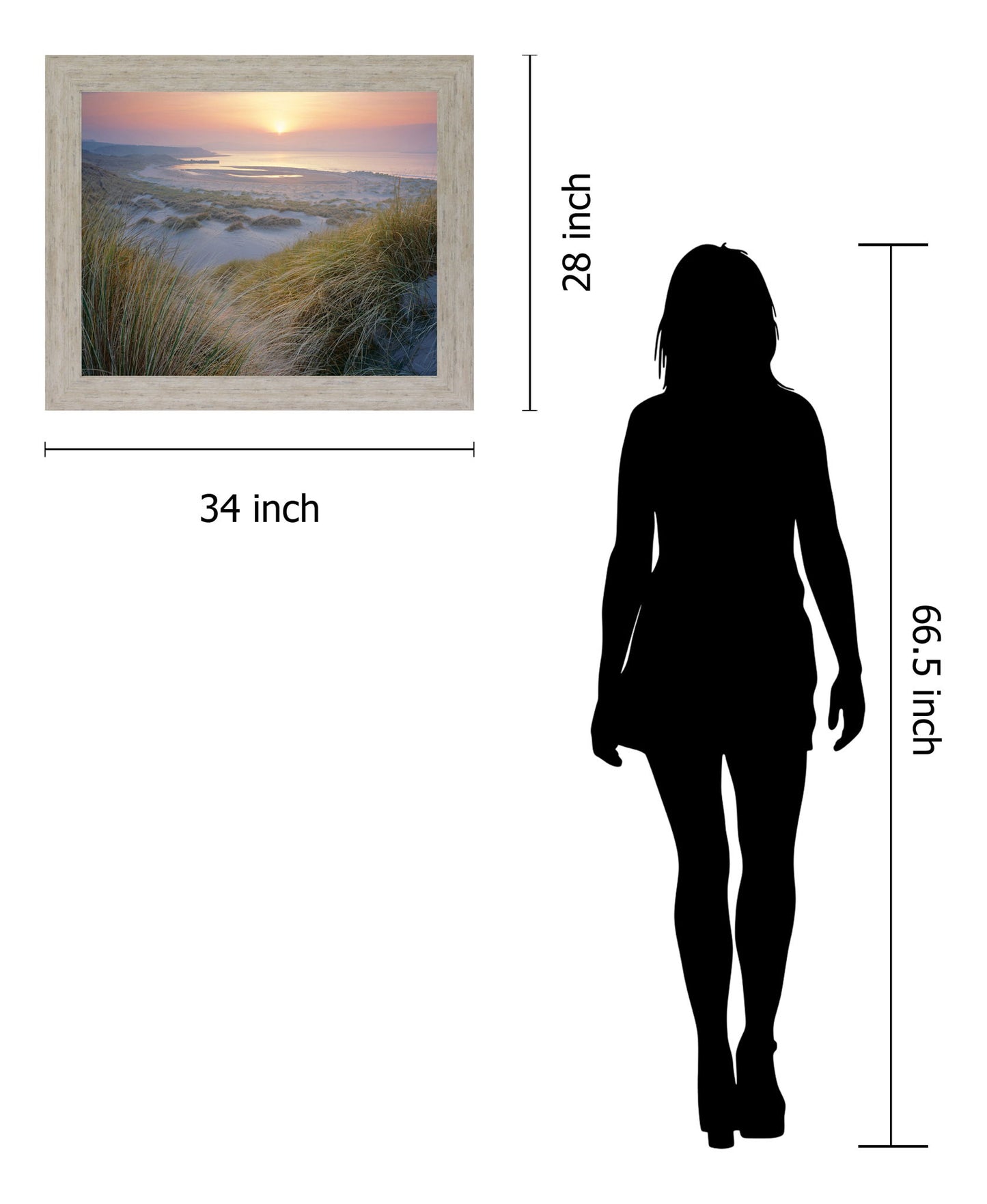 Misty Shoreline Glow - 28" x 34" Framed Wall Art - Light Blue