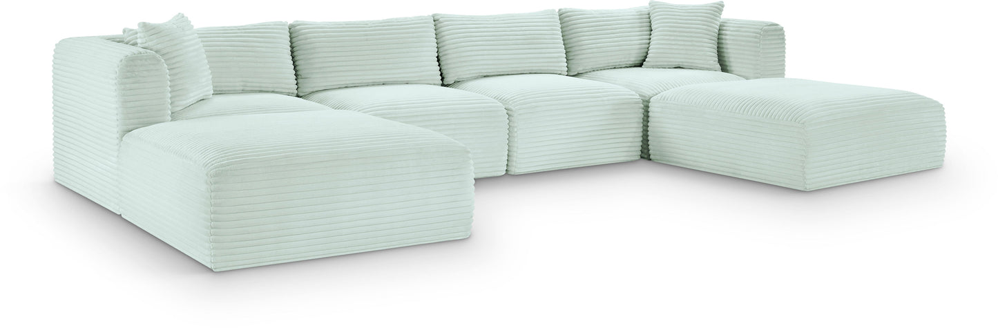 Shaggy - 6 Piece Modular Sectional With 2 Ottomans