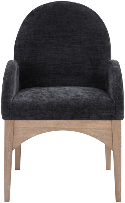 Waldorf - Chenille Dining Arm Chair With Natural Legs