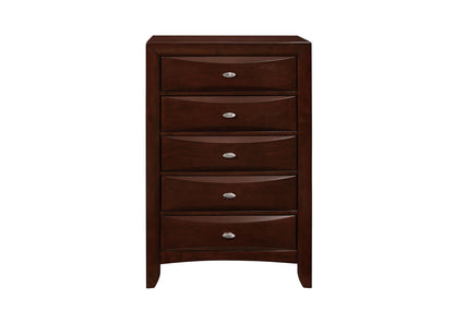 Linda - 5 Piece Queen Bedroom Set - Merlot