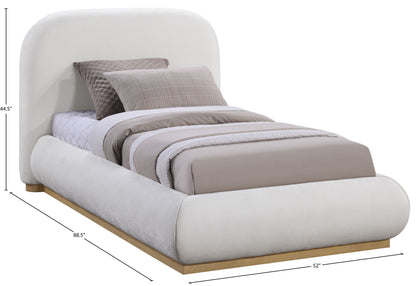 Vaughn - Chenille Bed With Natural Base