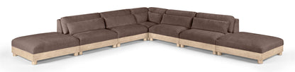 Turin - Chenille Fabric Upholstered Modular Sectional - Brown