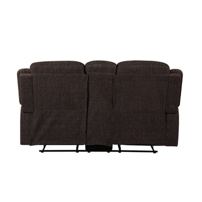 Madden - Motion Loveseat With Console - Brown Chenille