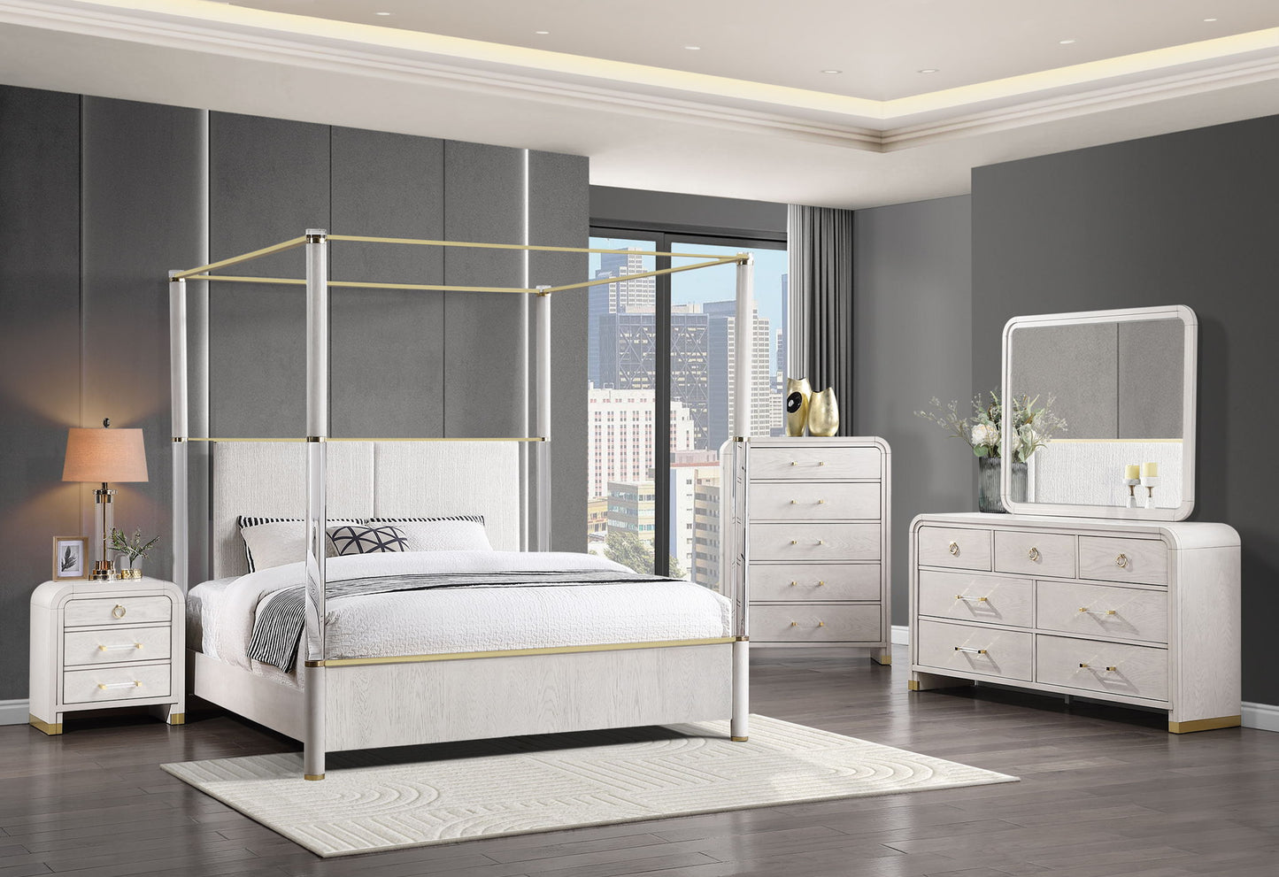 Malmo - 5 Piece King Bedroom Set - Oak