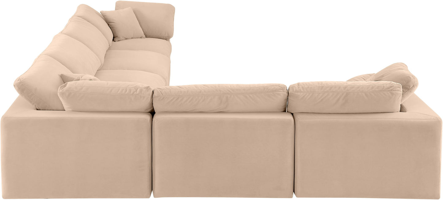 Comfy - 6 Piece Velvet Modular Corner Sectional