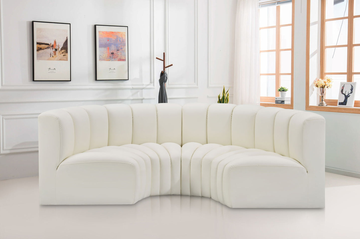 Arc - Faux Leather 4 Piece U-Shaped Modular Sofa