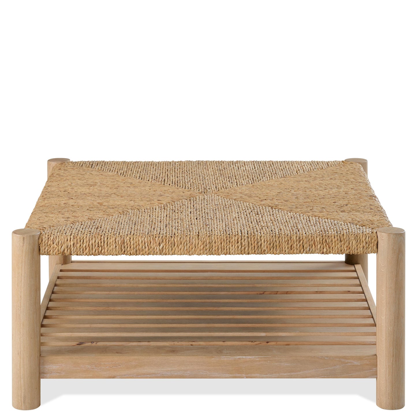 Rosalie - Woven Square Coffee Table - Light Brown