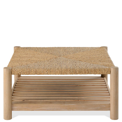 Rosalie - Woven Square Coffee Table - Light Brown