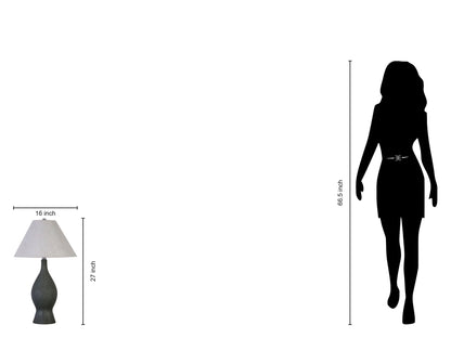 "Cerulean Elegance" Ceramic Table Lamp (Set of 2) - Blue Gray