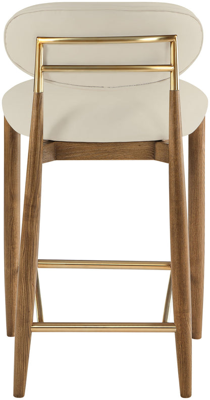 Riccio - Stool - Walnut And Gold Frame