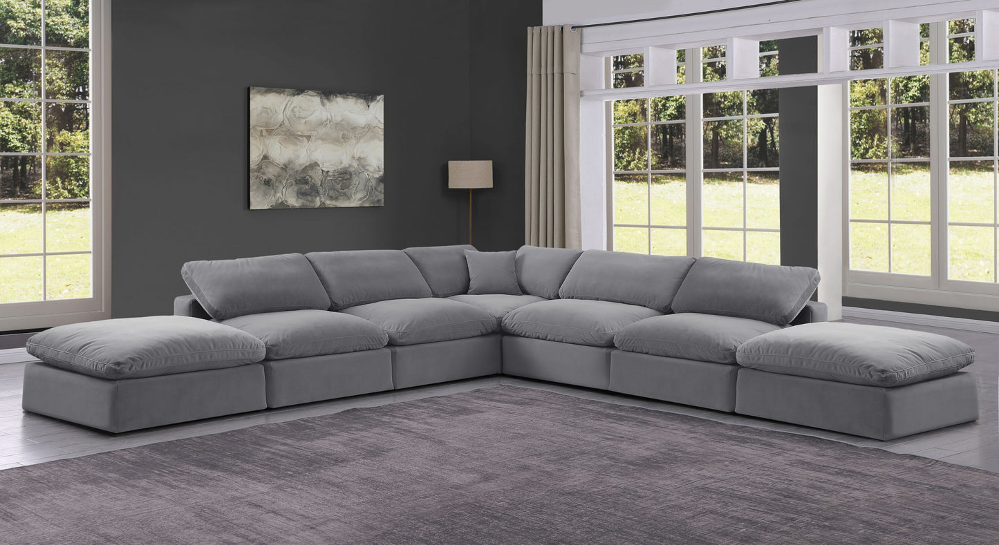 Comfy - 7 Piece Velvet Modular Corner Sectional