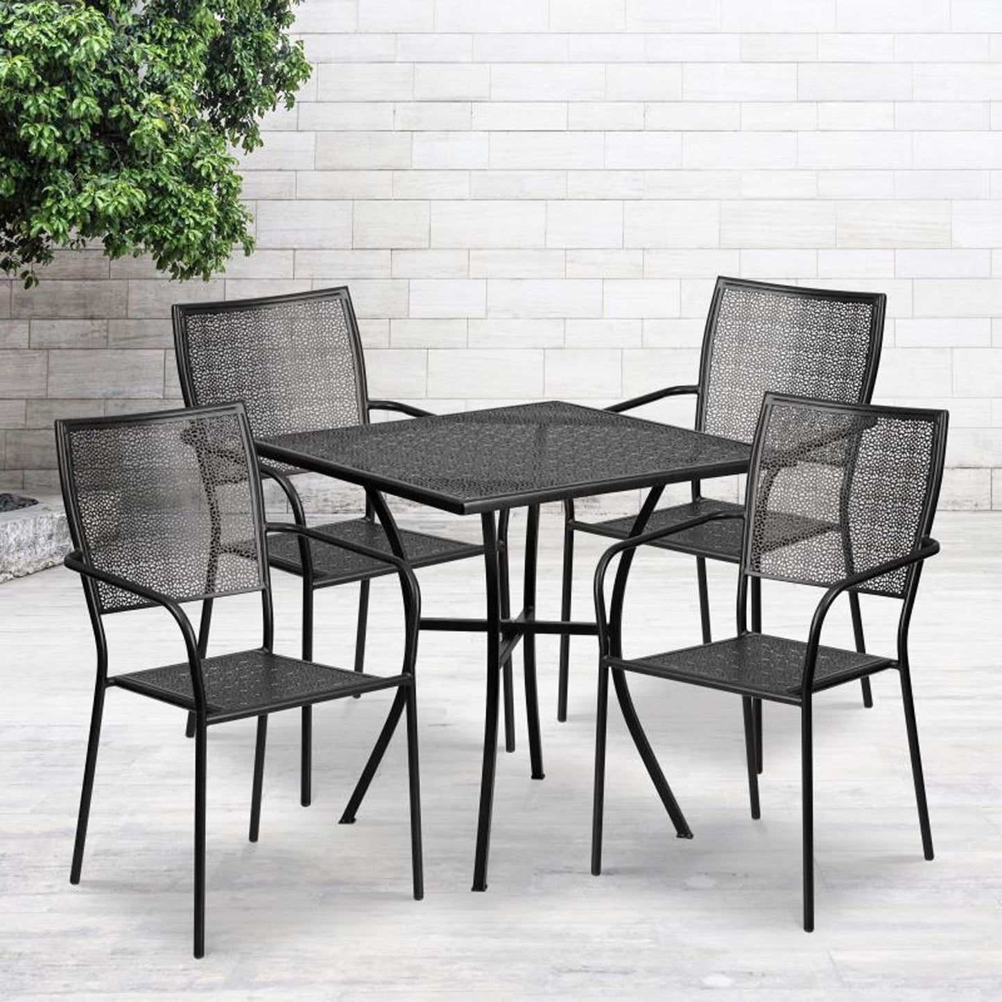 Flash Furniture - 5 Piece Patio  Set - Black