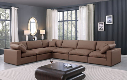 Comfy - 6 Piece Faux Leather Modular Corner Sectional