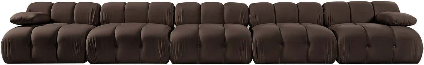 Orin - Velvet 5 Piece Modular Armless Sofa