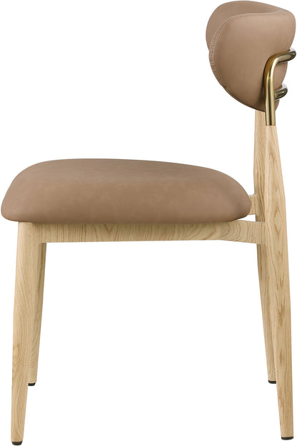 Ronda - Vegan Leather Upholstered Dining Side Chair - Natural Legs