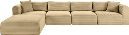 Shaggy - 5 Piece Modular Sectional With Ottoman