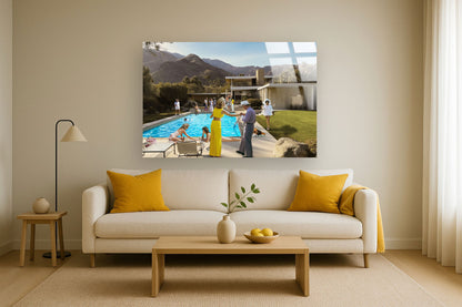 "Retro Oasis" Tempered Glass - Green / Blue / Yellow