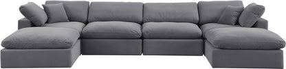 Comfy - 6 Piece Velvet Modular Double Chaise Sectional