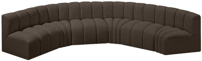 Arc - Boucle Fabric 6 Piece U-Shaped Modular Sofa