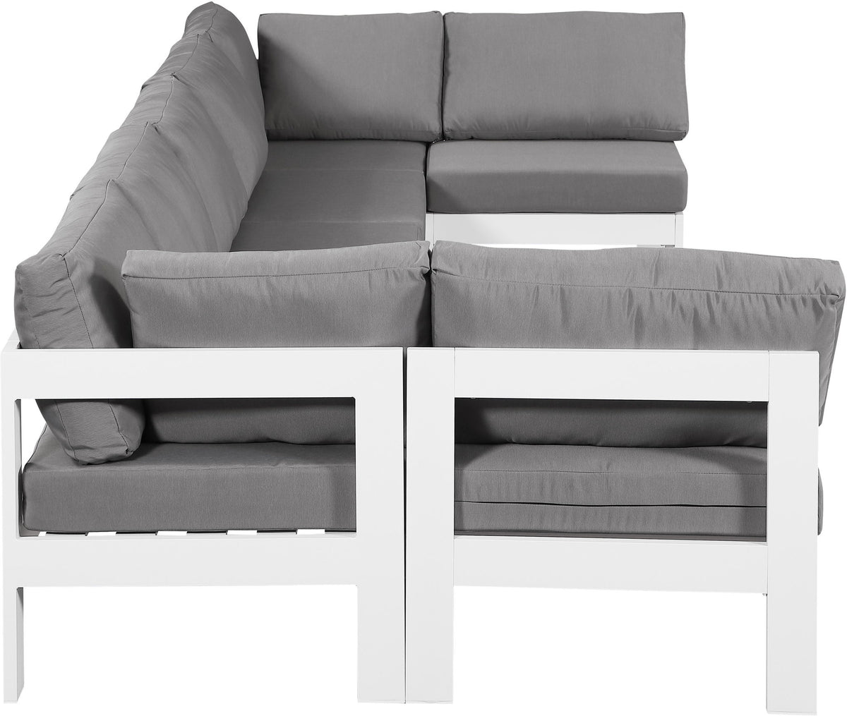 Nizuc - Outdoor Patio 7 Piece Modular Sectional With White Frame