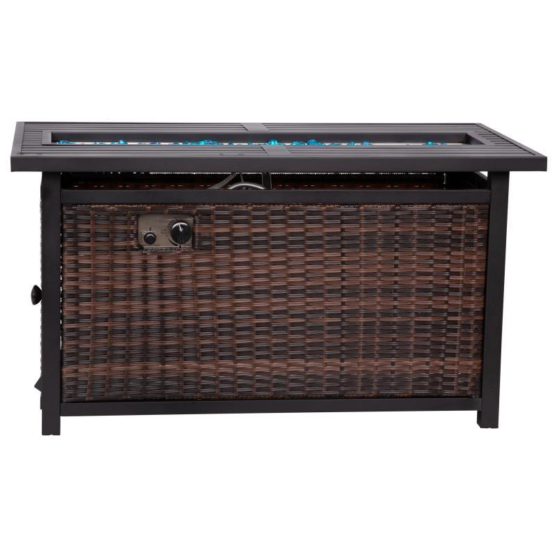 Flash Furniture - Olympia Propane Fire Pit Table - Dark Brown / Black