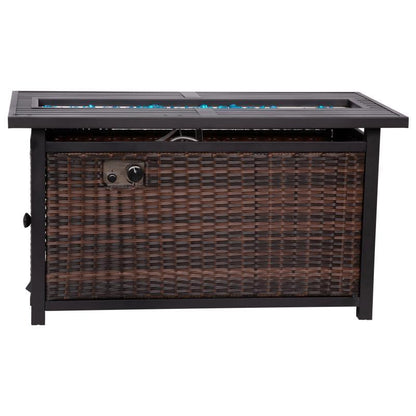 Flash Furniture - Olympia Propane Fire Pit Table - Dark Brown / Black