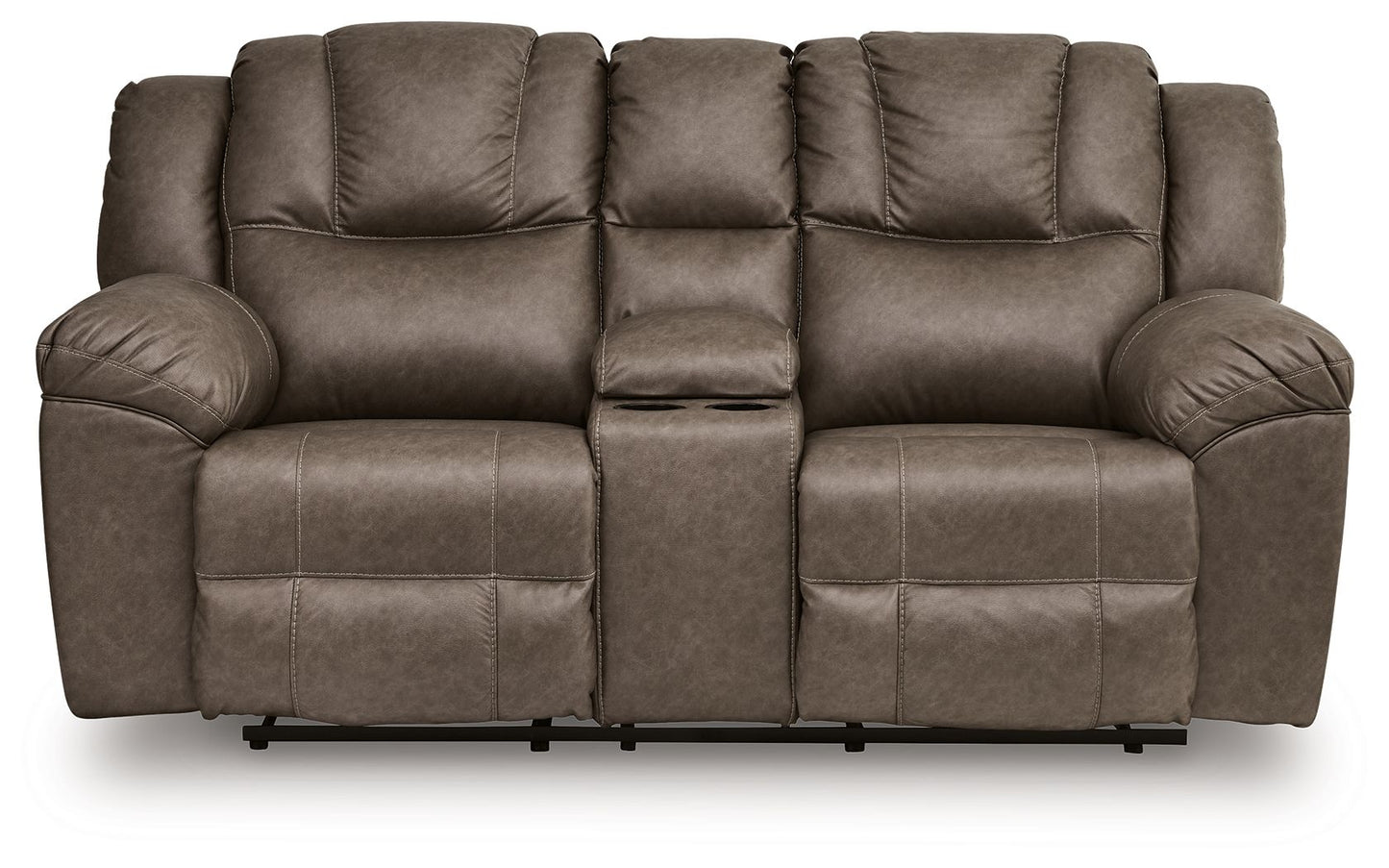 Lowilla - Double Reclining Loveseat With Console - Driftwood