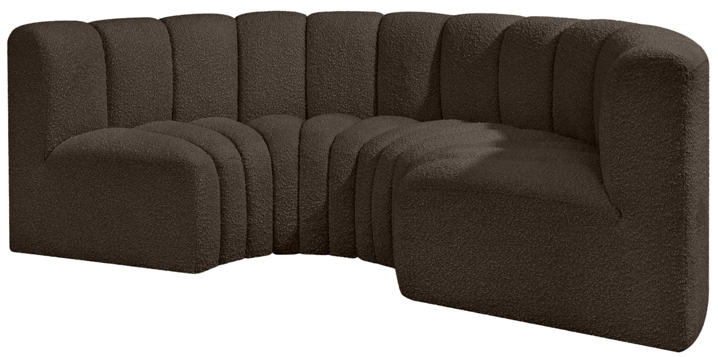 Arc - Boucle Fabric 4 Piece U-Shaped Modular Sofa