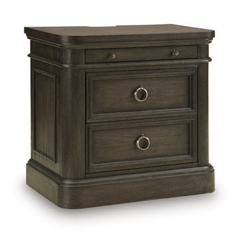 Wickenger - Two Drawer Night Stand - Dark Brown