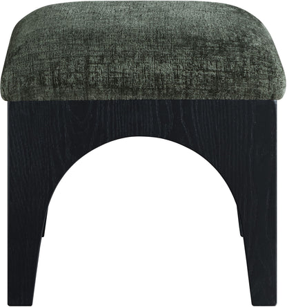 Lawson - Chenille Fabric Ottoman - Black Base