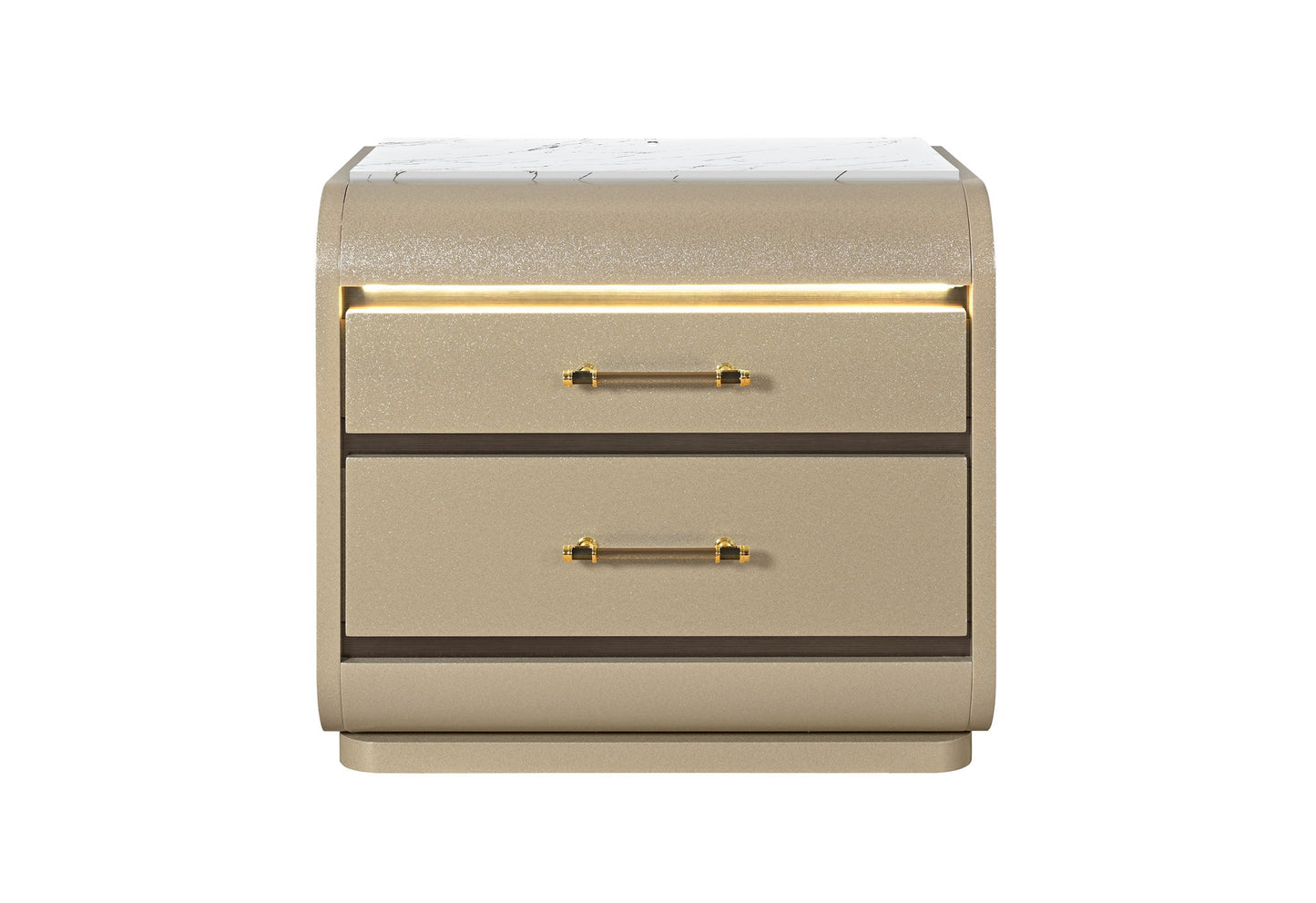 Genesis - Nightstand With LED - Gold