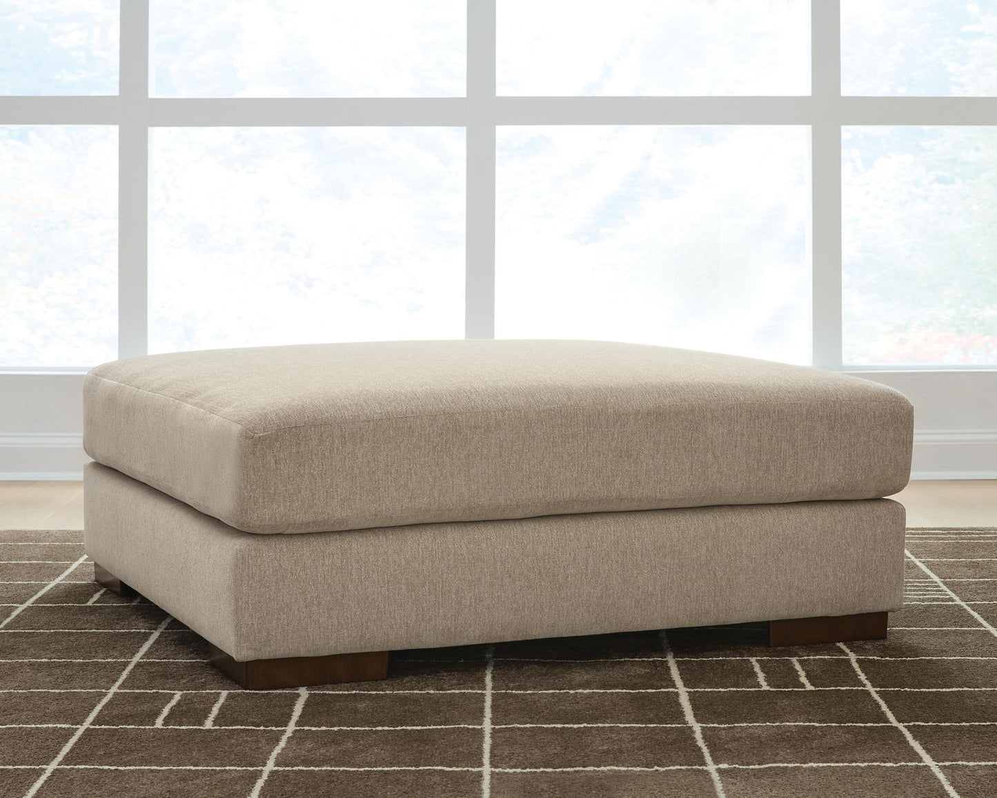 Linenhause - Oversized Accent Ottoman - Dune