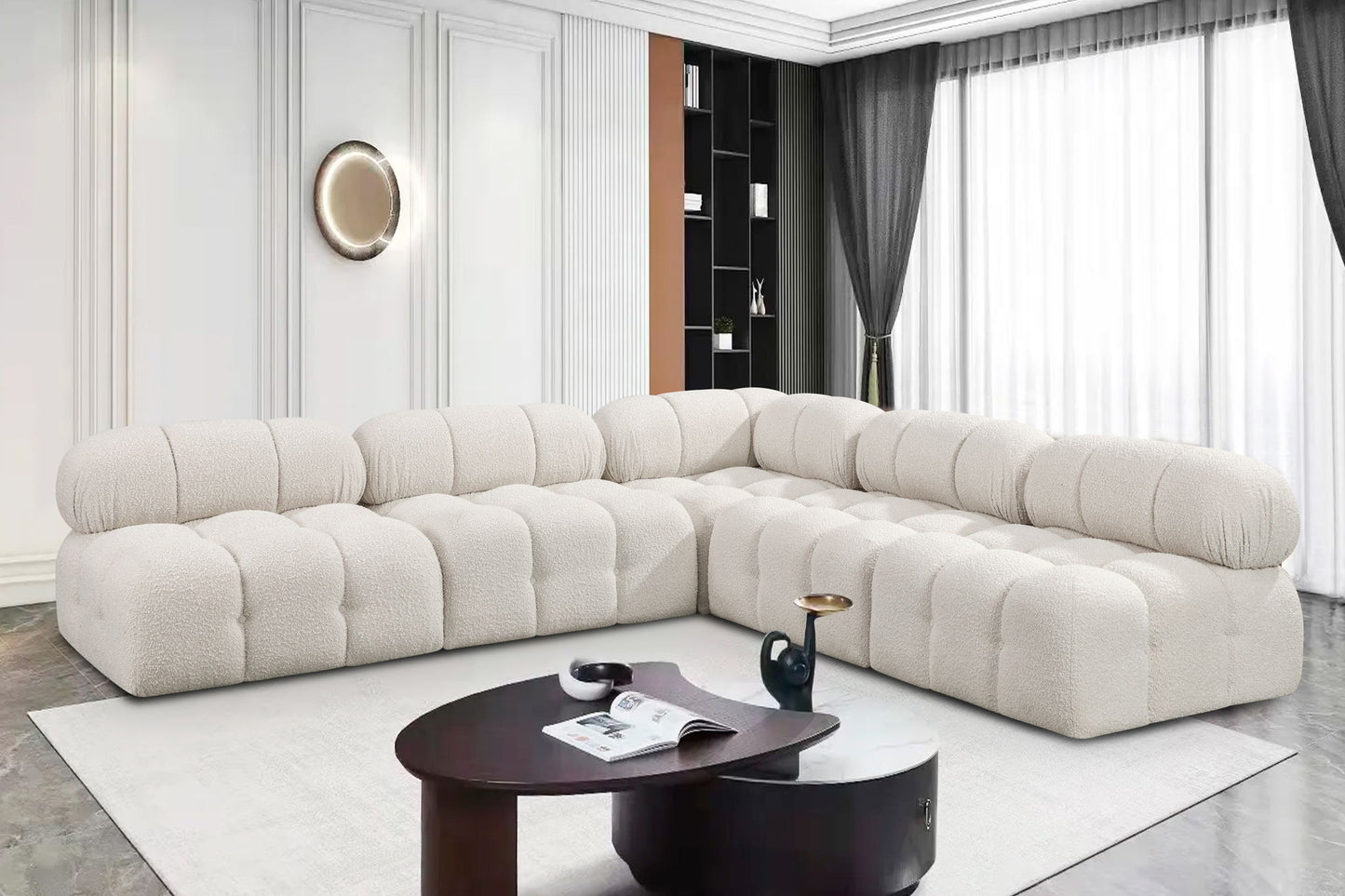 Ames - 5 Piece Fabric Modular Corner Sectional