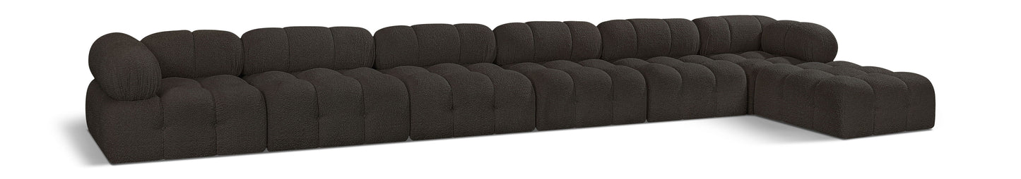 Ames - 7 Piece Boucle Fabric Modular L-Shaped Sectional