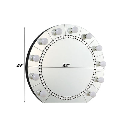 Farai - 29" Accent Mirror - Mirrored & Faux Crystal Diamonds