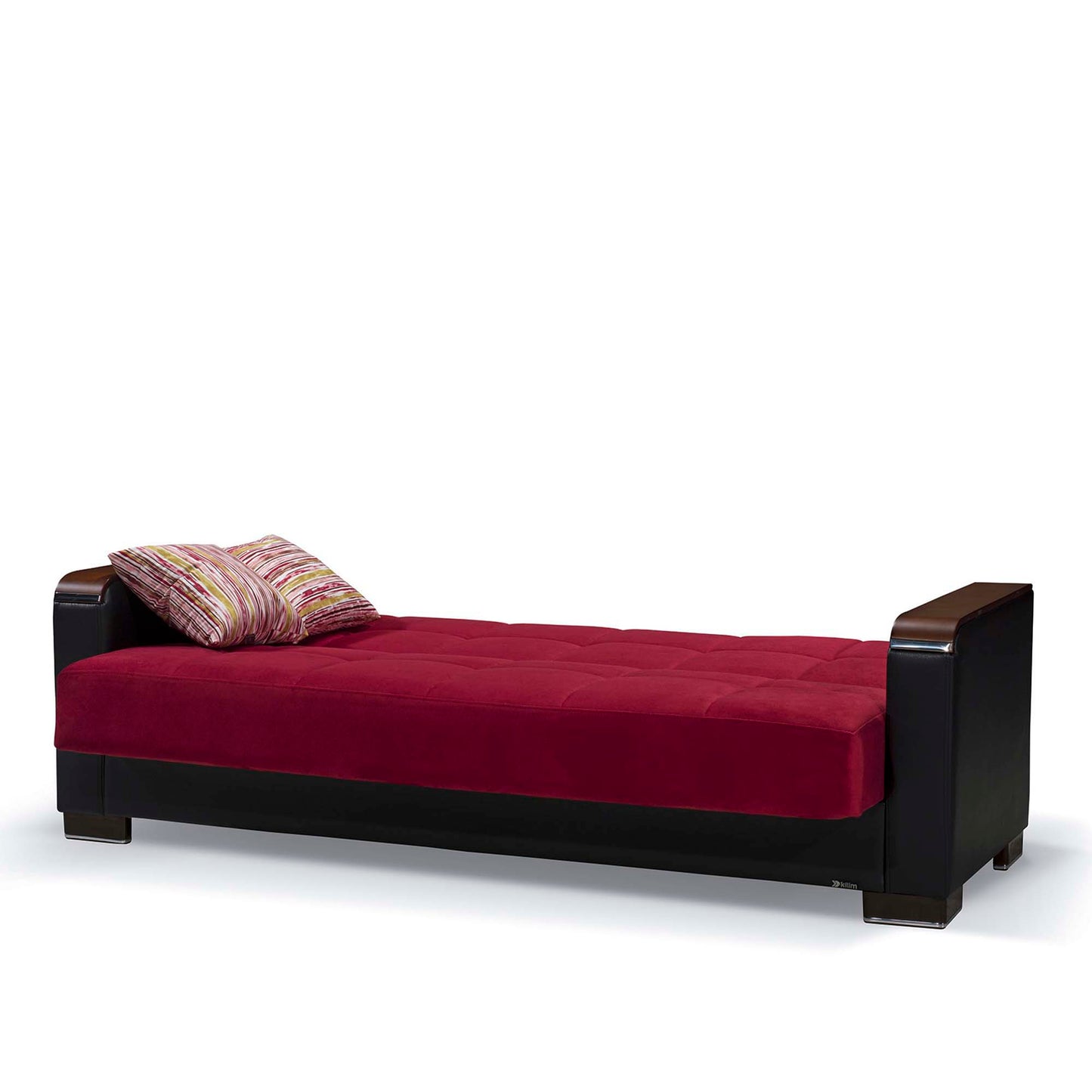 Ottomanson Armada X - Upholstered Convertible Wood Trimmed Sofabed With Storage - Microfiber