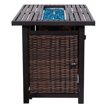 Flash Furniture - Olympia Propane Fire Pit Table - Dark Brown / Black