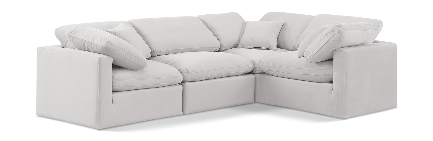 Indulge - Velvet 4 Piece Modular Corner Sectional