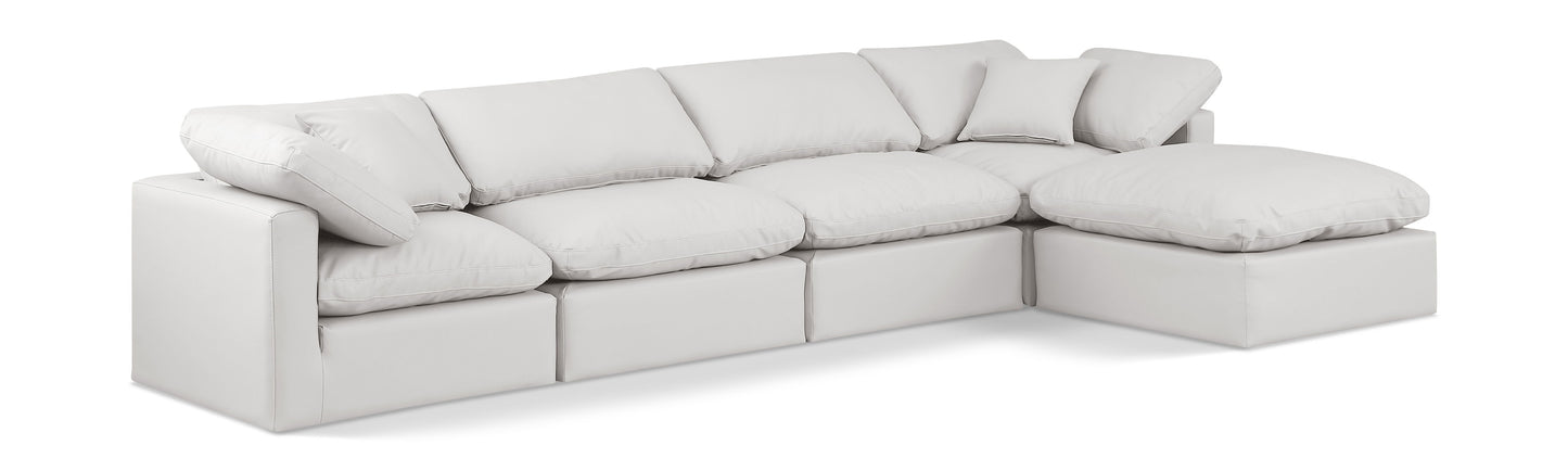 Indulge - Faux Leather 5 Piece Modular Sectional With Chaise