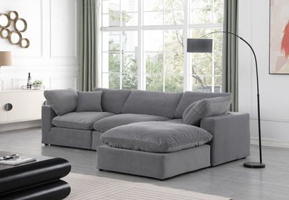 Comfy - 4 Piece Velvet Modular Sectional With Chaise