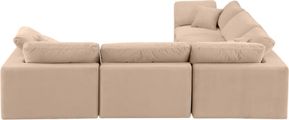 Comfy - 5 Piece Velvet Modular Corner Sectional