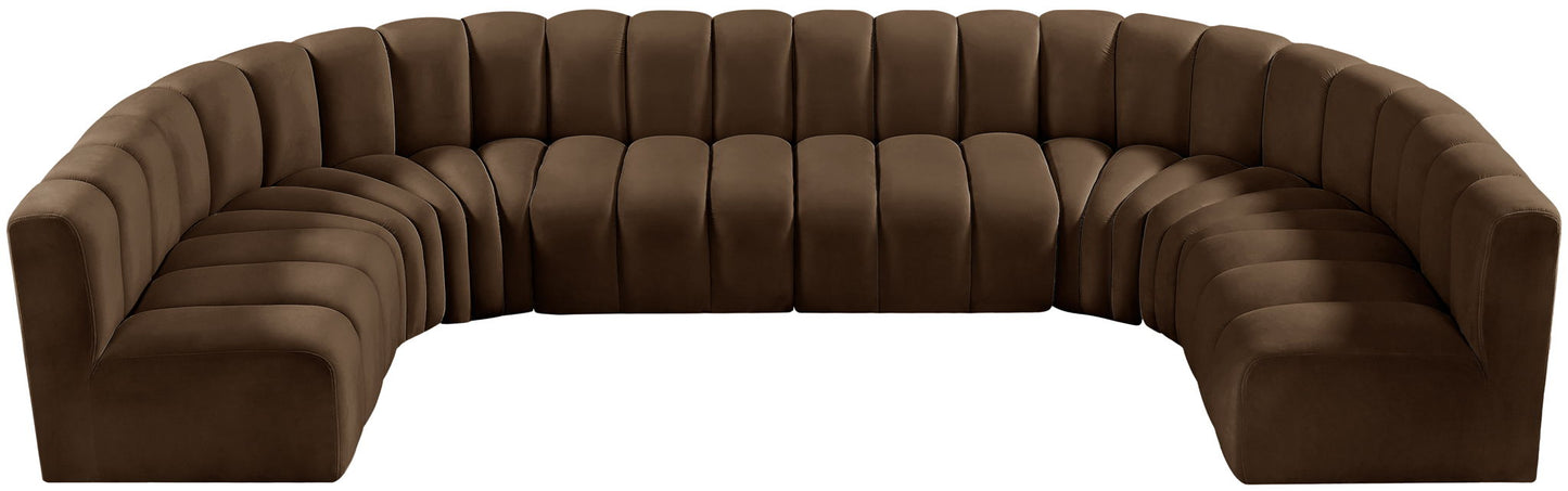 Arc - Velvet Modular U-Shaped Sectional