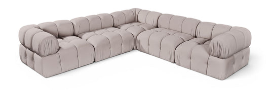 Orin - Velvet 5 Piece Modular Corner Sectional