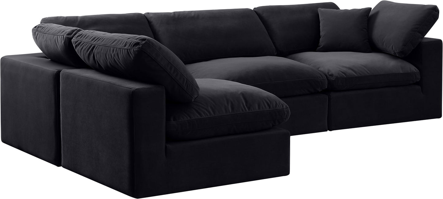 Comfy - 4 Piece Velvet Modular Armless Sectional