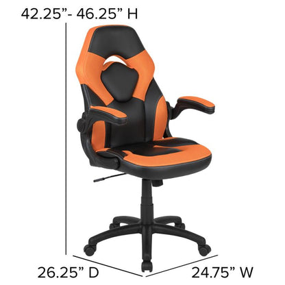 Flash Furniture - 2 Piece Ergonomic Racing Style Gaming - Orange
