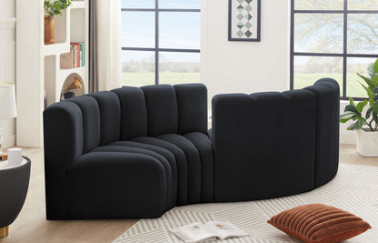 Arc - Velvet 4 Piece Curved Modular Sofa