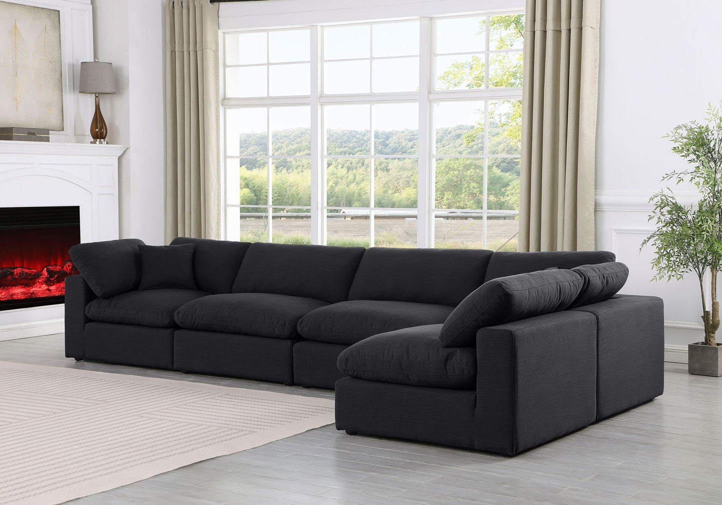 Comfy - 5 Piece Linen Modular Sectional