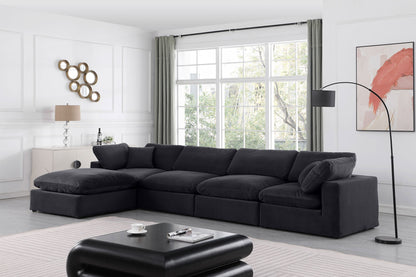 Comfy - 5 Piece Velvet Modular Sectional With Chaise