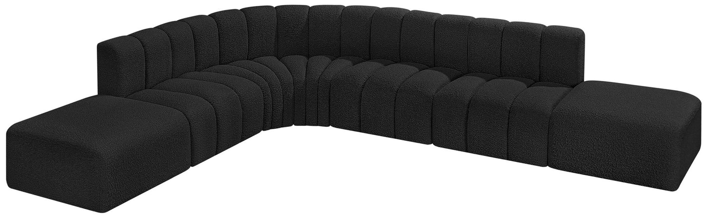 Arc - Boucle Fabric 7 Piece Corner Modular Sofa