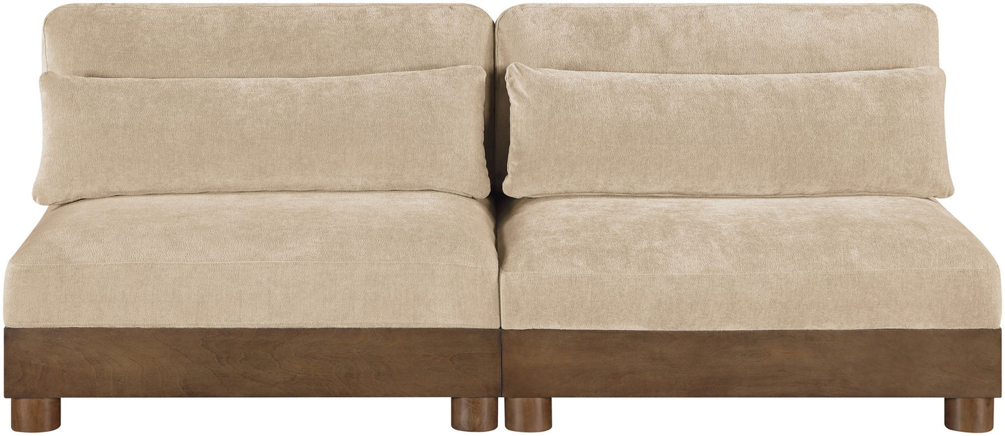 Turin - Chenille Fabric Upholstered Modular Sectional - Beige